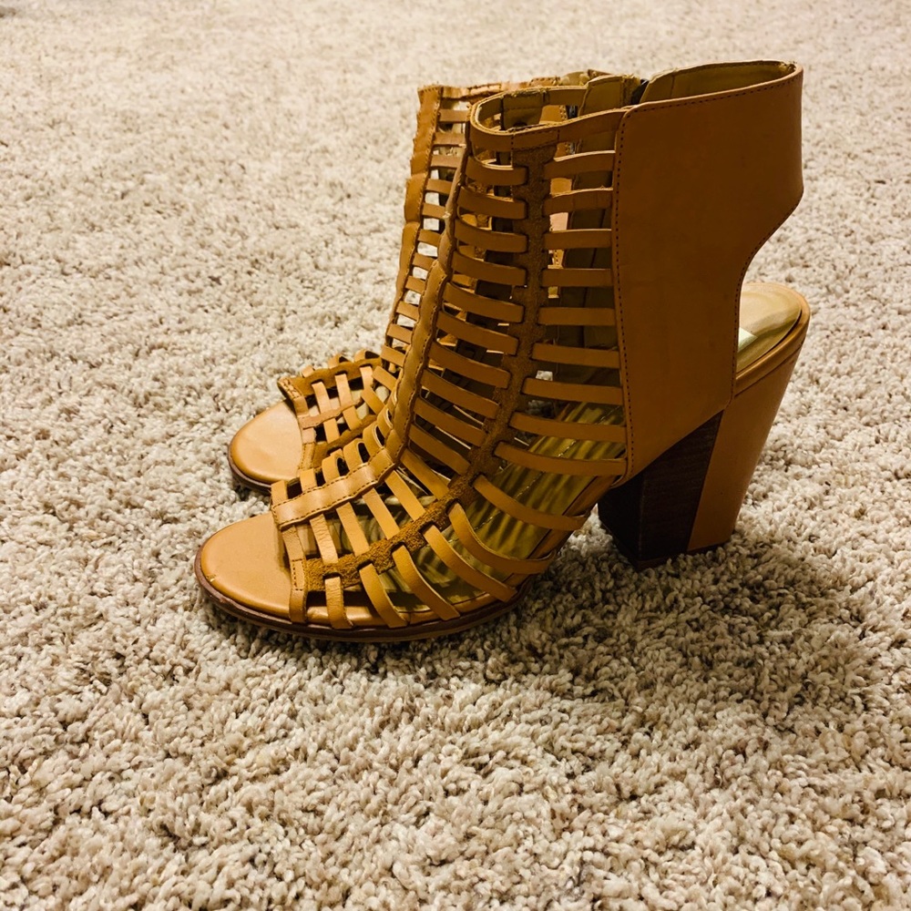 Dolce Vita Caged Sandal Booties with Block Heel